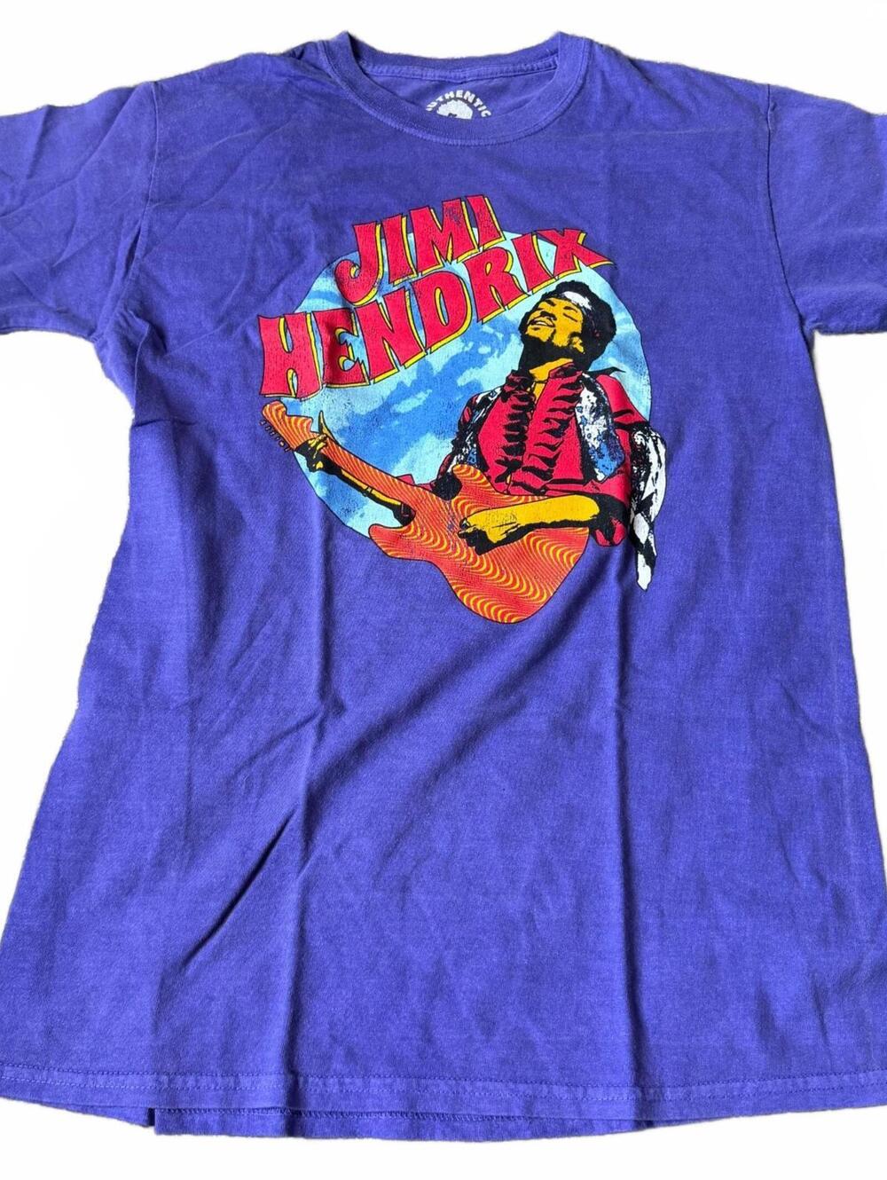 Jimi Hendrix T-Shirt Medium Purple Authentic Hendrix Guitar Graphic Rock Tee